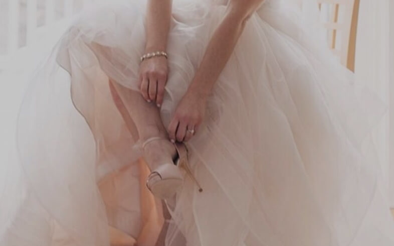Bridal dress in detail