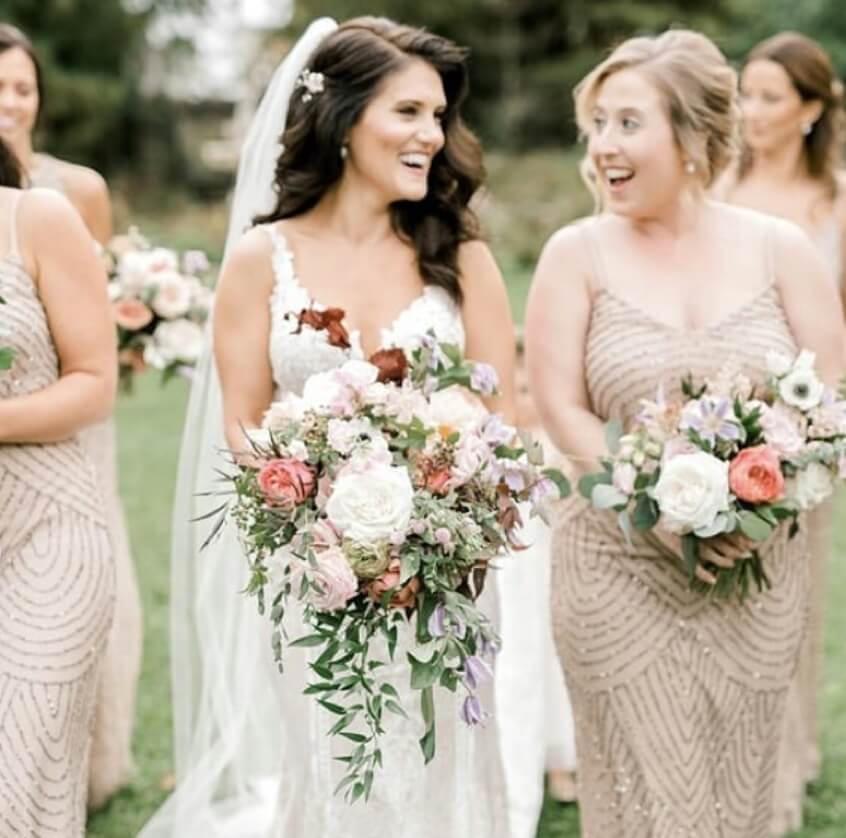 Bride in white Hayley Paige dress