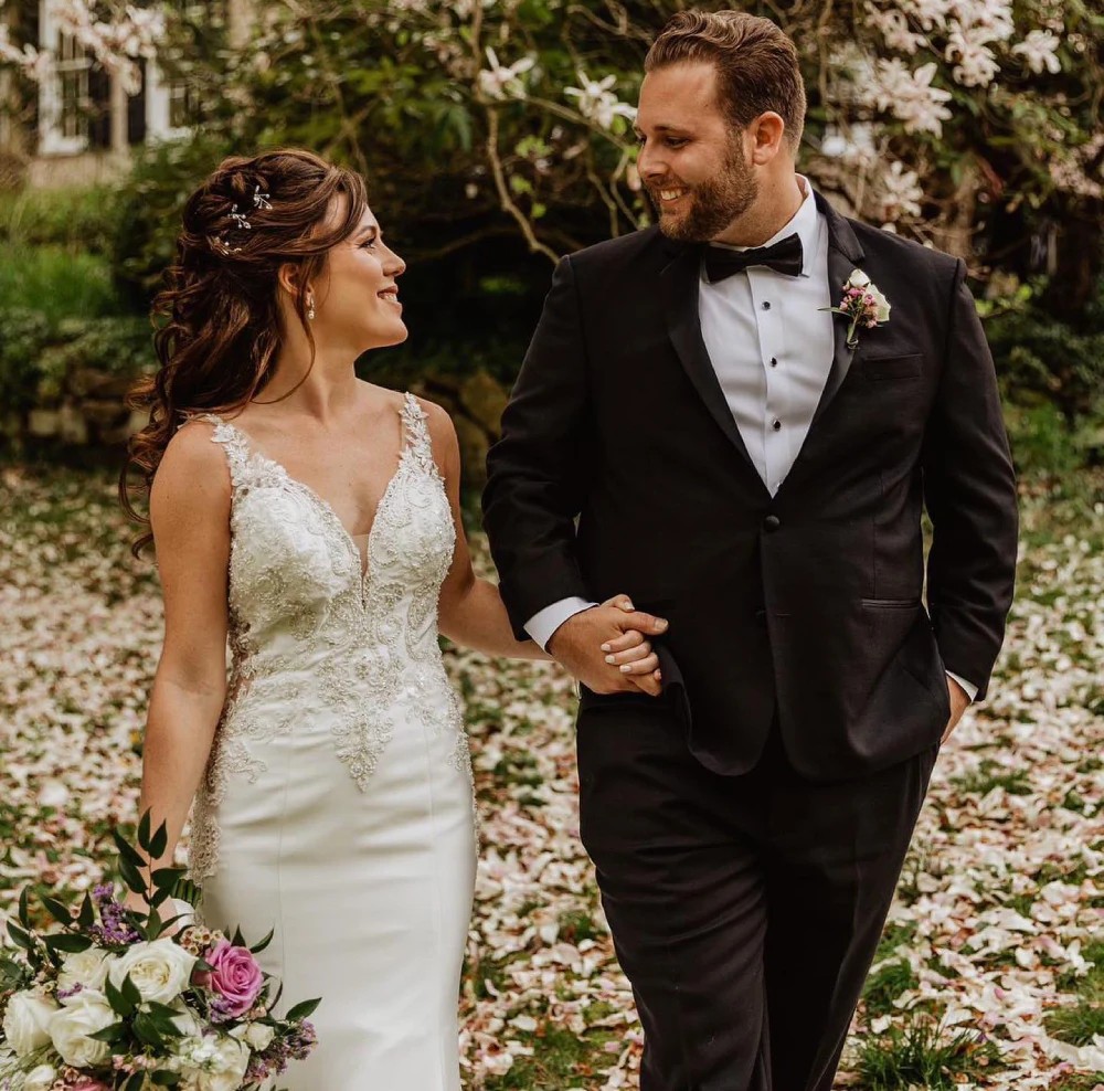 Bride in white wedding dress