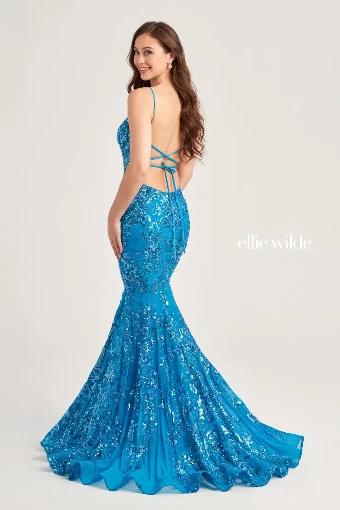 Ellie Wilde Style #EW35011 #7 Gold Dusk Royal Blue Light  Blue Cerulean Blue thumbnail