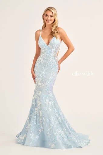 Ellie Wilde Style #EW35011 #1 Gold Dusk Royal Blue Light  Blue Cerulean Blue thumbnail