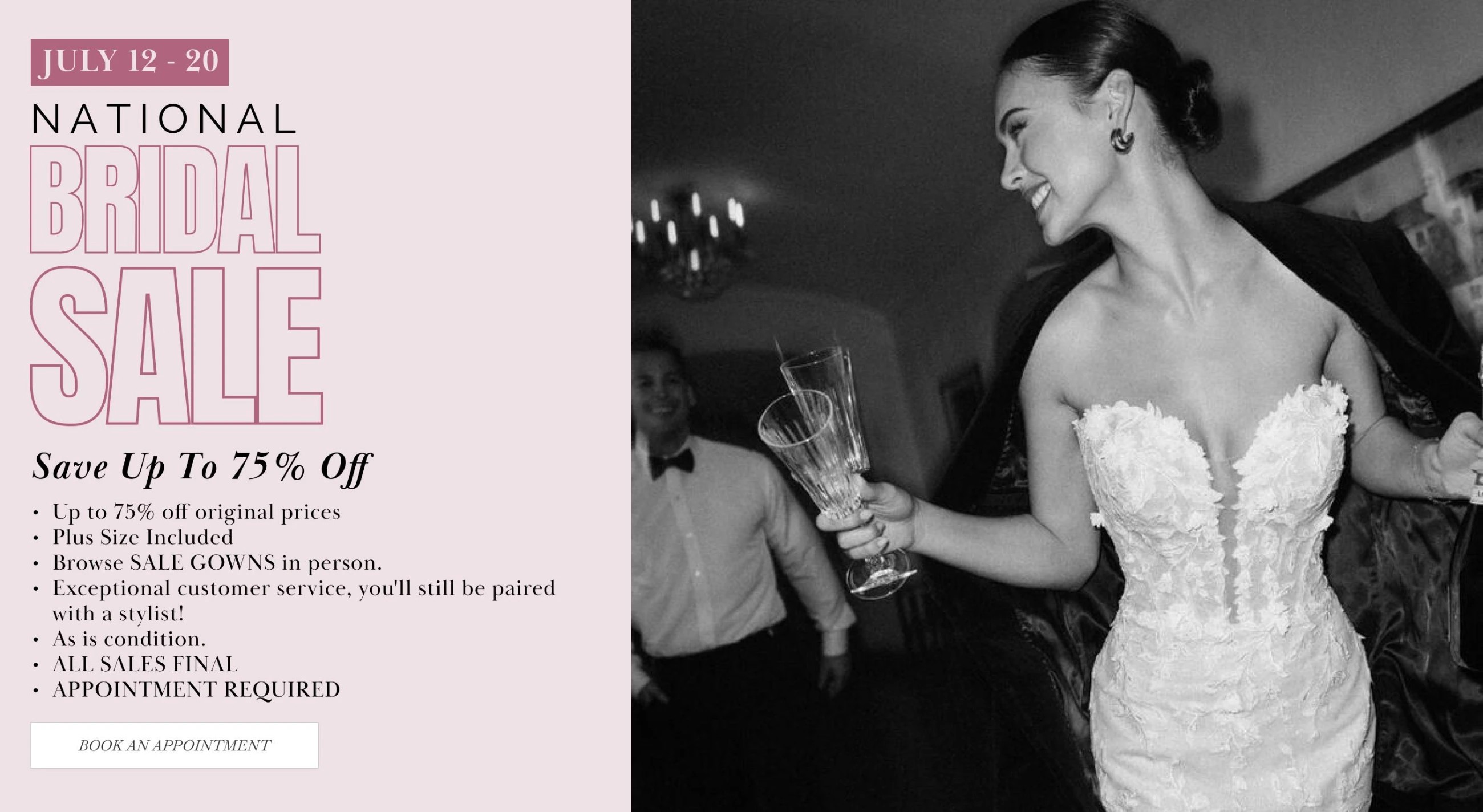 National Bridal Sale desktop banner