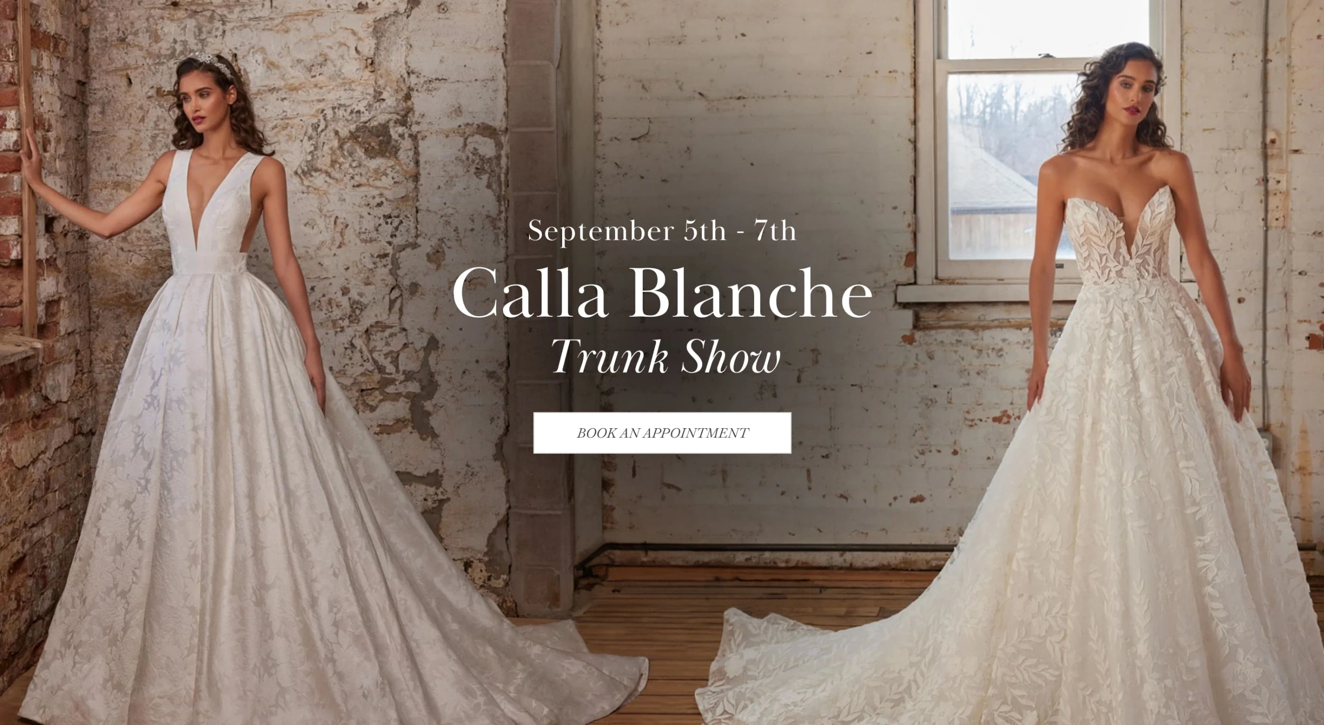 Calla Blanche trunk show desktop banner