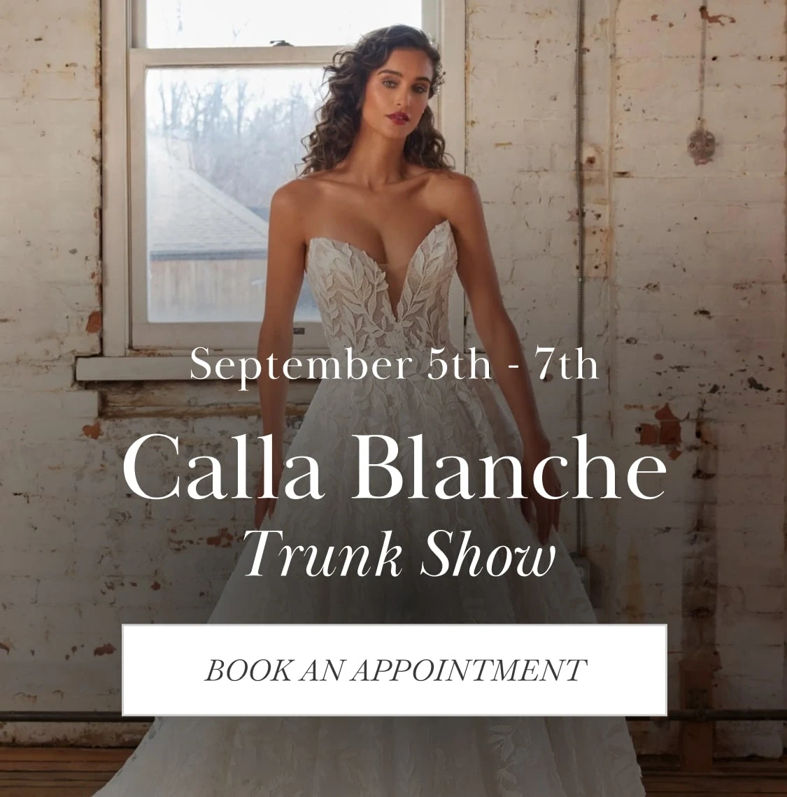 Calla Blanche trunk show mobile banner