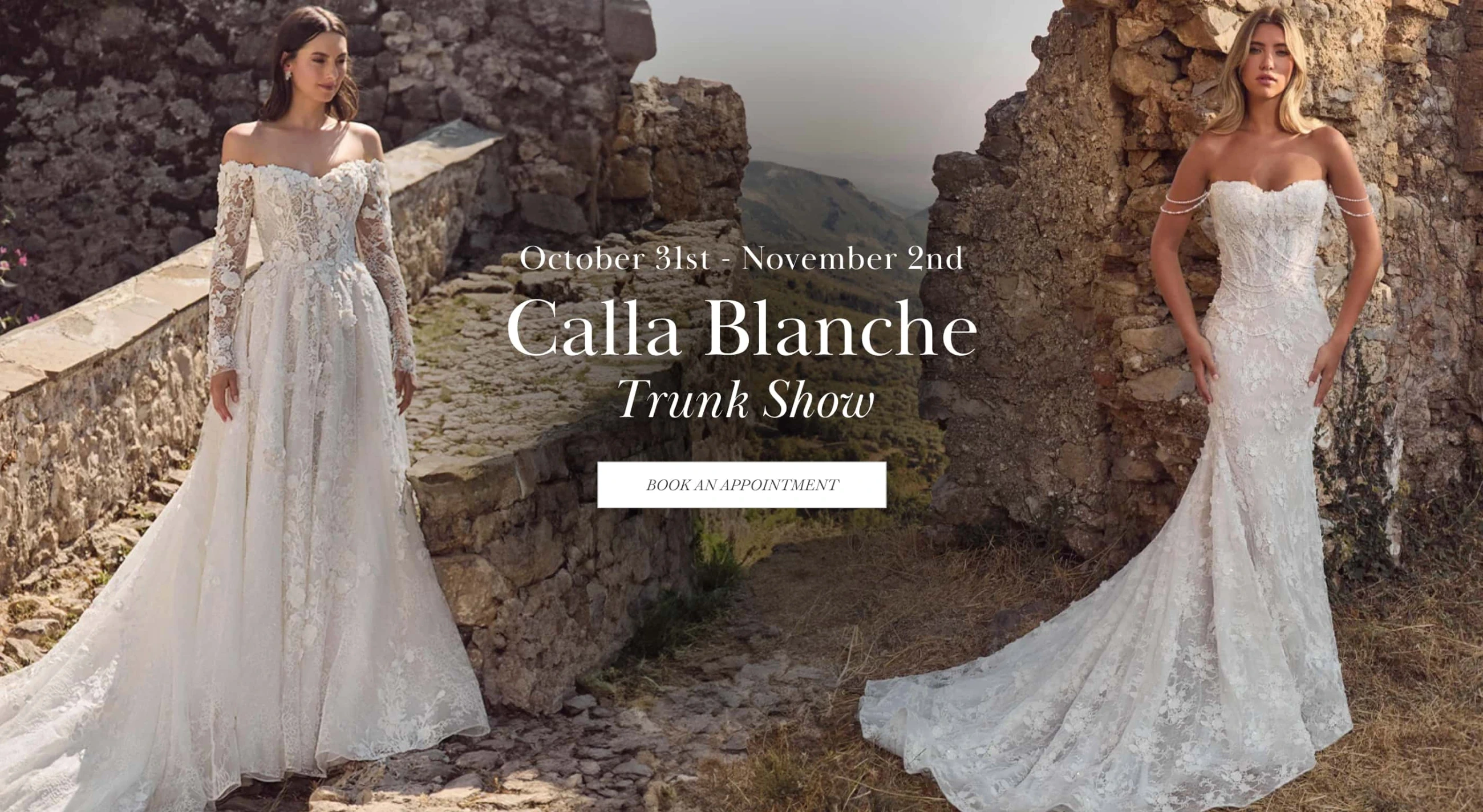 Calla Blanche trunk show desktop banner