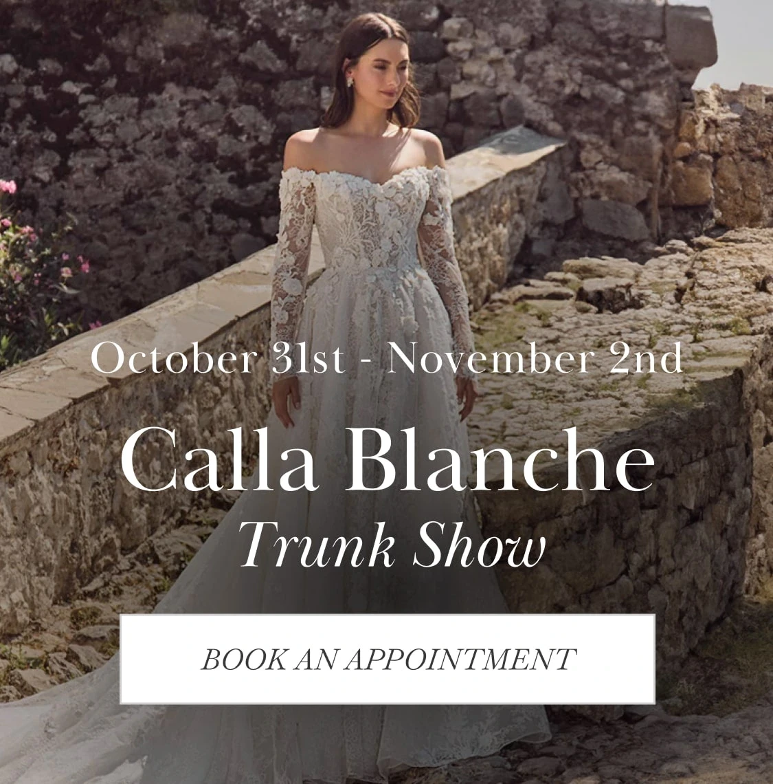 Calla Blanche trunk show mobile banner