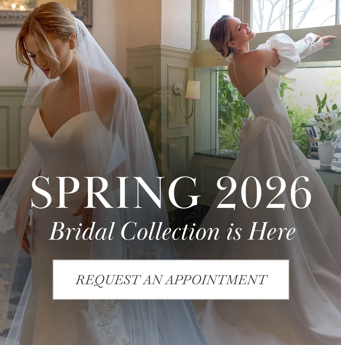 Model wearing Essense of Australia bridal gown, mobile banner